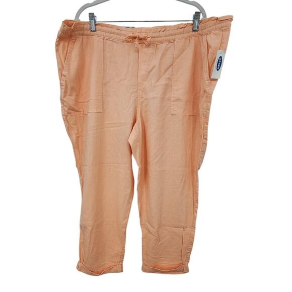 New NWT Old Navy‎ Linen Blend Pants Orange Size XL - Picture 1 of 7